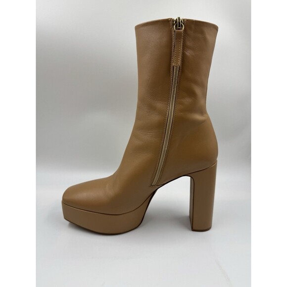 Zara Women’s Nude Beige Platform Ankle Boots Heels Genuine Leather US 8.5 EU 39 - Picture 10 of 16